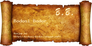Bodosi Bodor névjegykártya